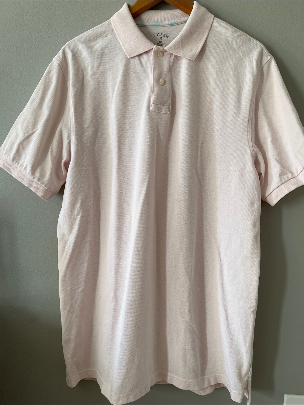 J. Crew Men’s Pale Pink Repp Polo Shirt Large Tall